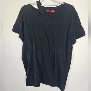 NWT Zander tee black cat n:philanthropy cutout neckline‎ raw trim size large